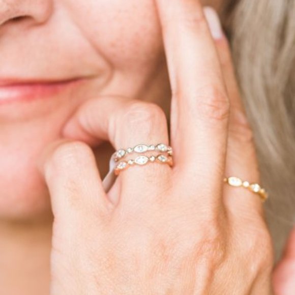 Marquis Cut Vermeil Ring Gold Plated Sterling Silver - Picture 3 of 6